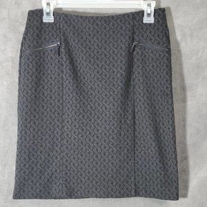 Alfani Knee Length Pencil Skirt Gray & Black Size 8P